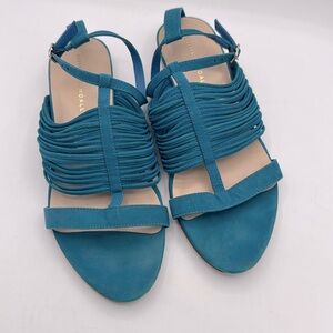 Loeffler Randall Blue Suede Sandals 8.5b but seems to run small.